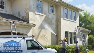 Pressure cleaning service in Omaha, NE removing mildew and buildup from exterior surfaces